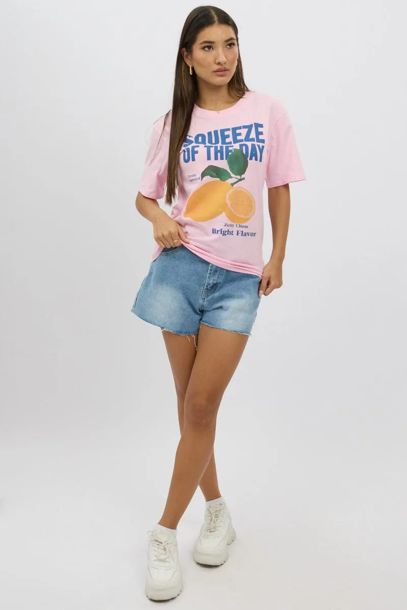 Pink Graphic Tee Short Sleeve