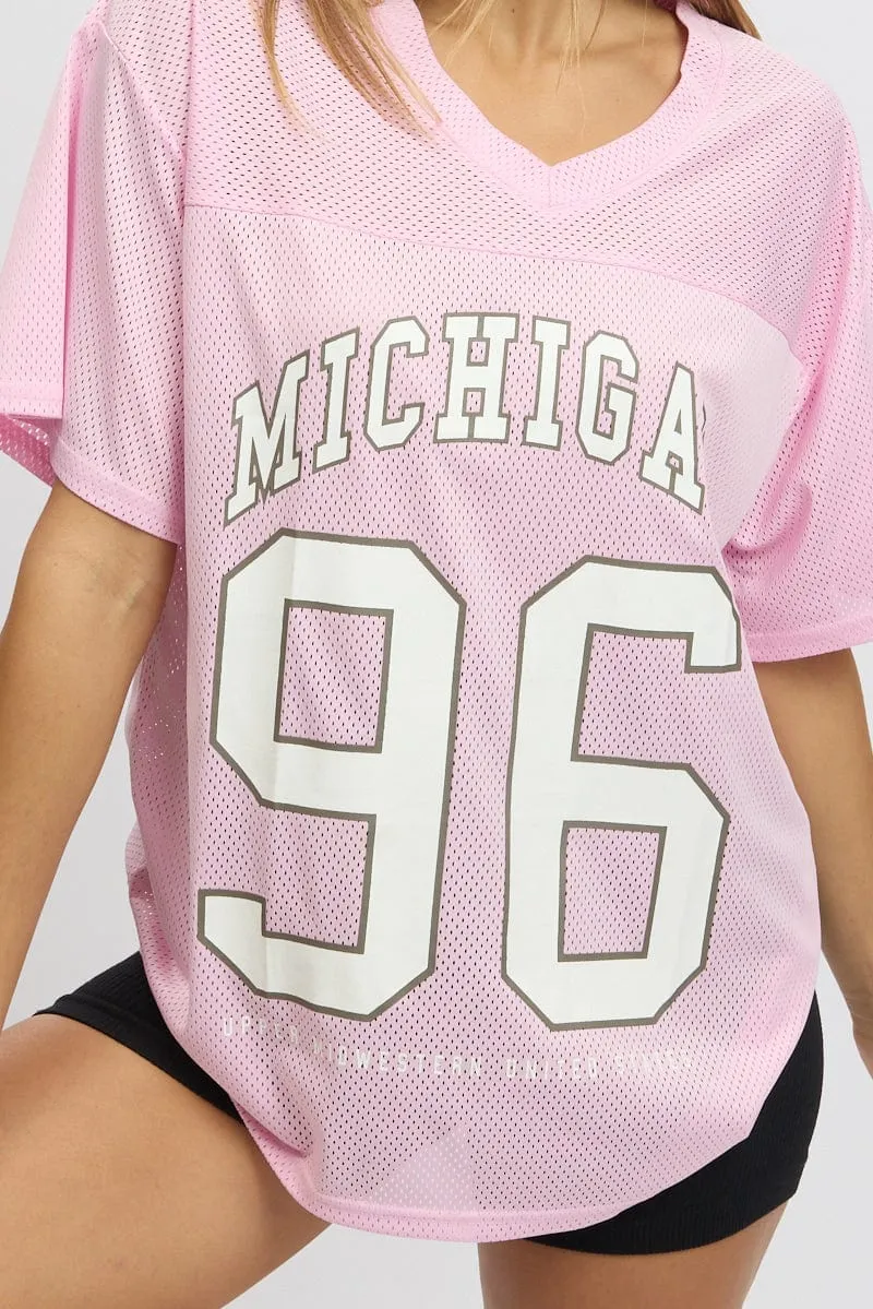 Pink Sport Tee Short Sleeve