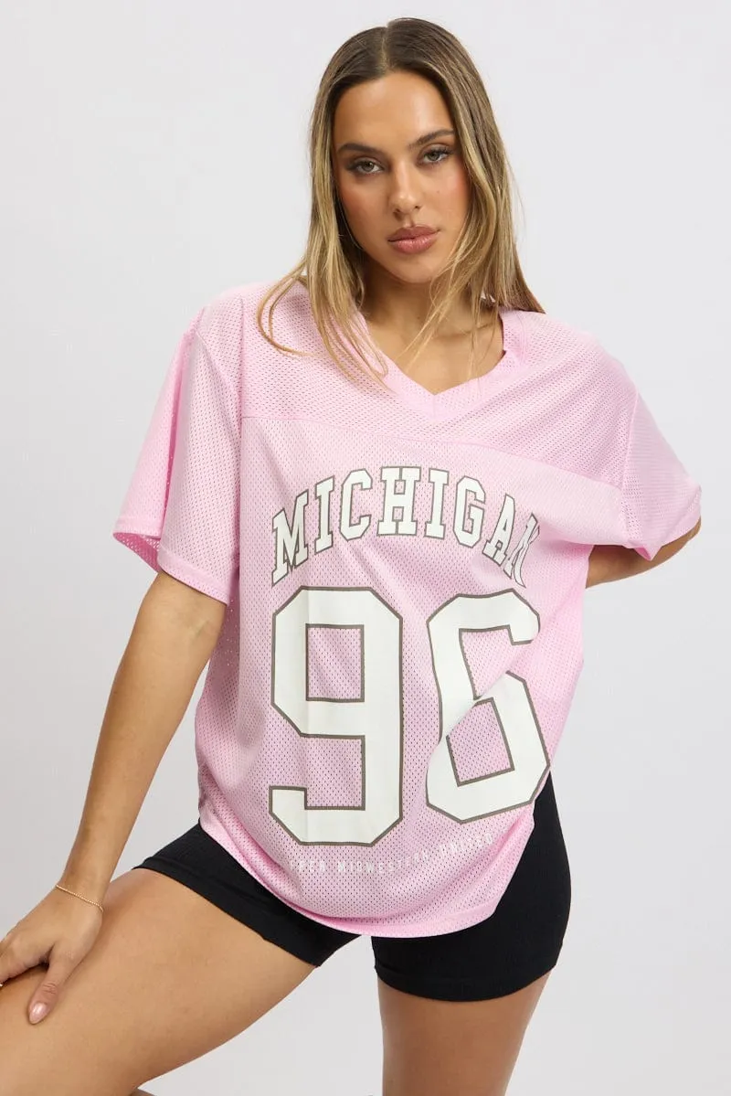 Pink Sport Tee Short Sleeve