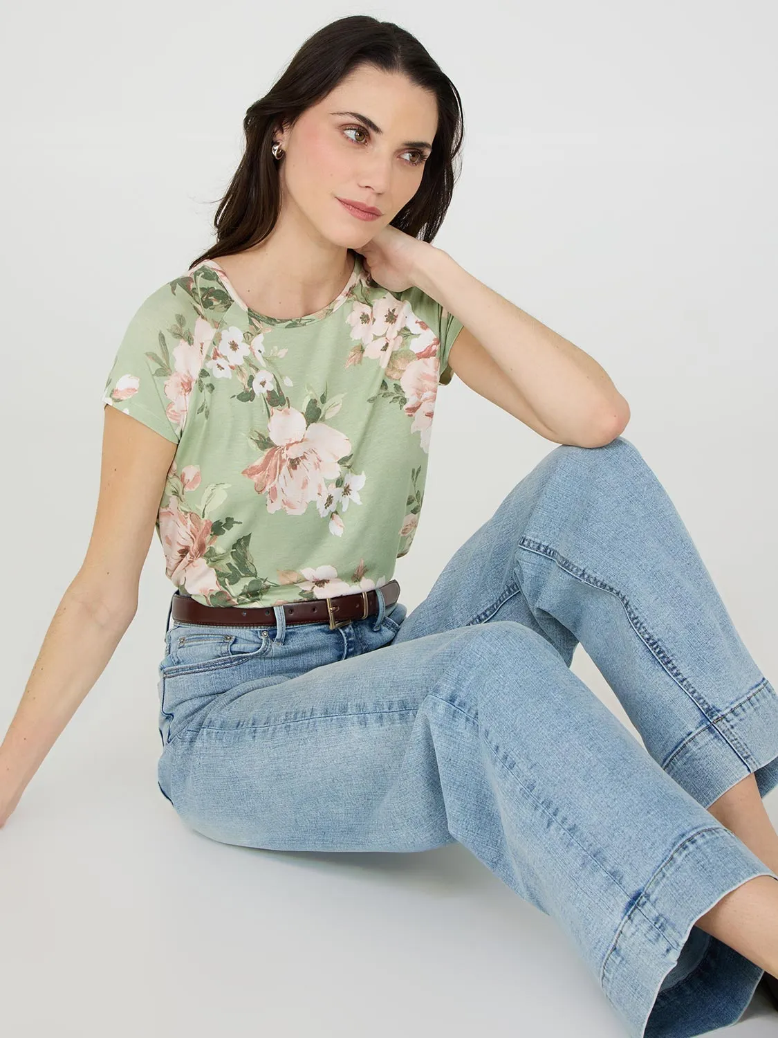 Printed Raglan Sleeve T-Shirt