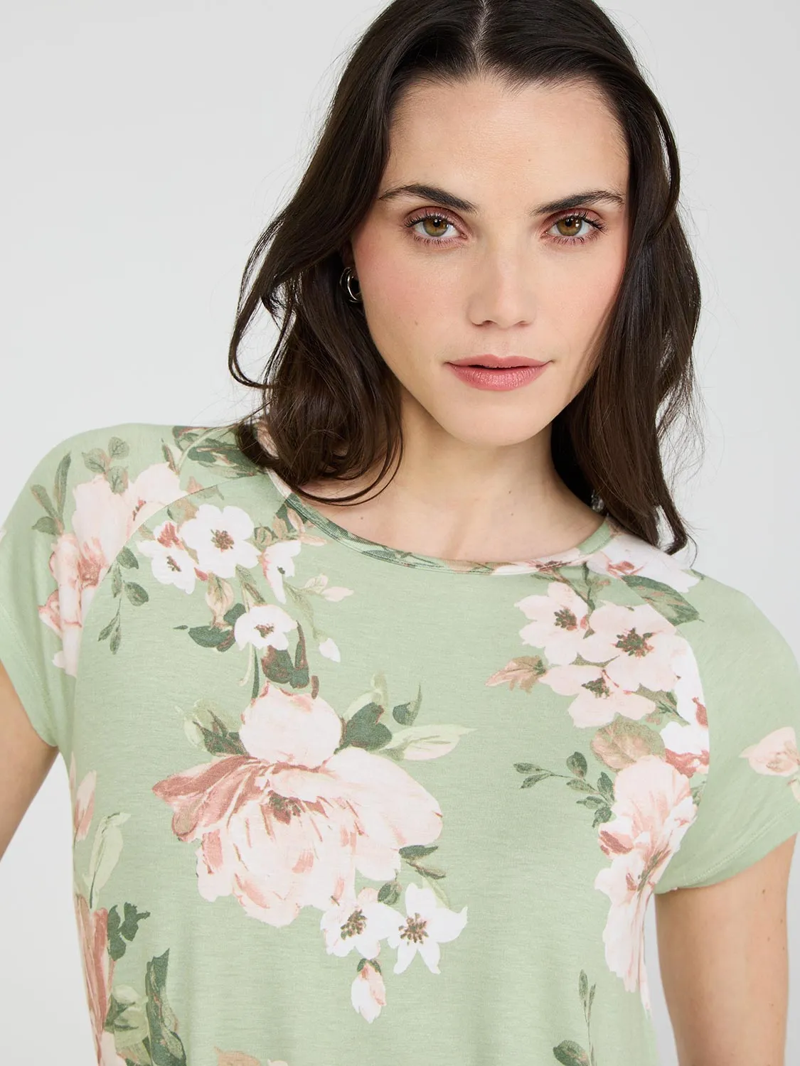 Printed Raglan Sleeve T-Shirt