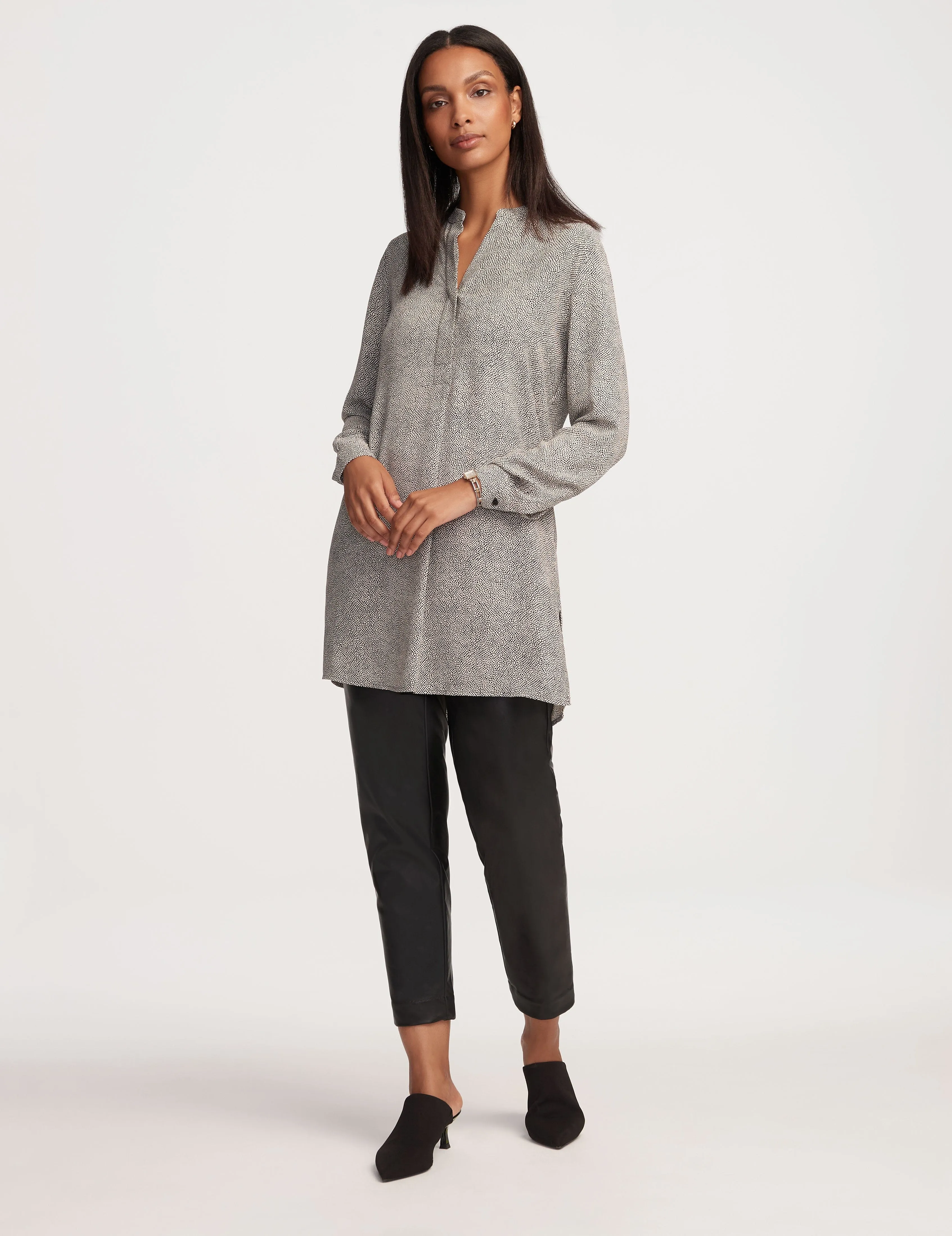 Rambling Dot Nehru Tunic- Sale
