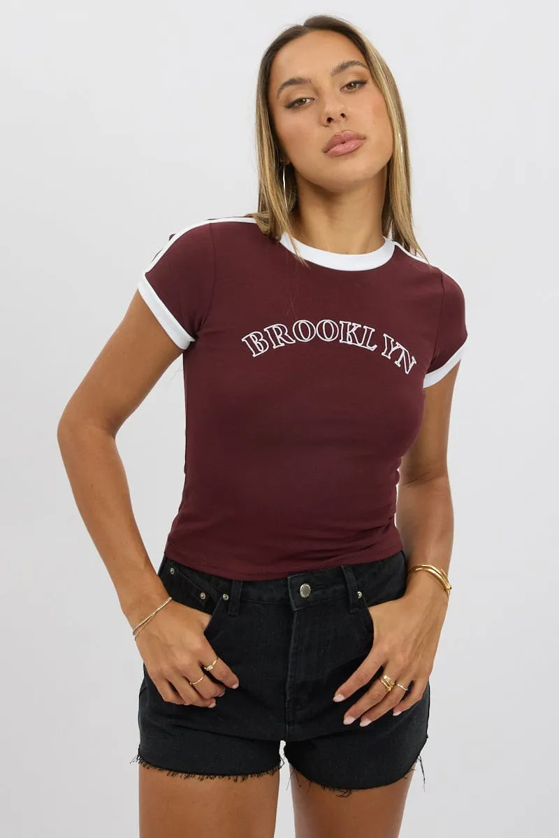 Red Graphic Tee Short Sleeve