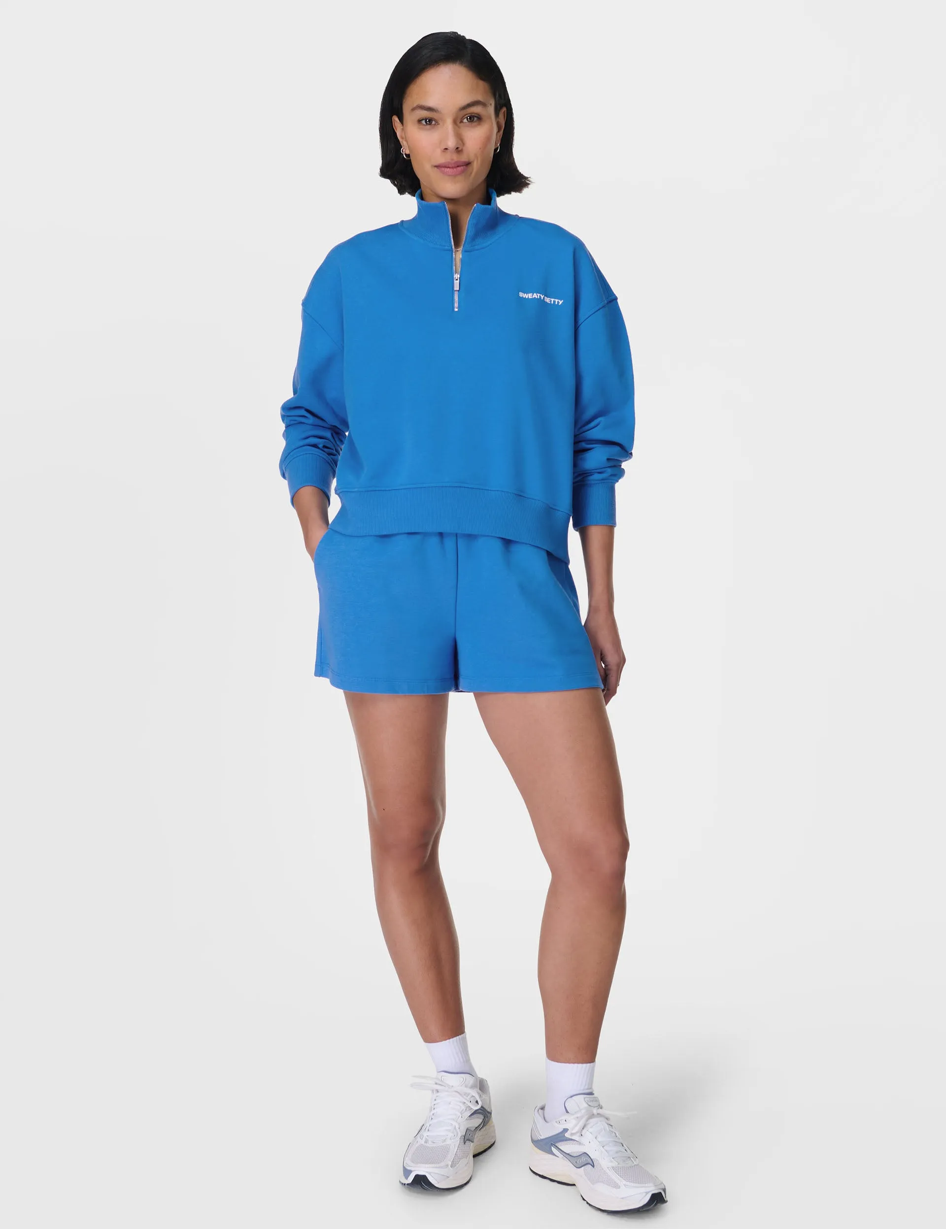 Revive Crop Half Zip - Tidal Blue