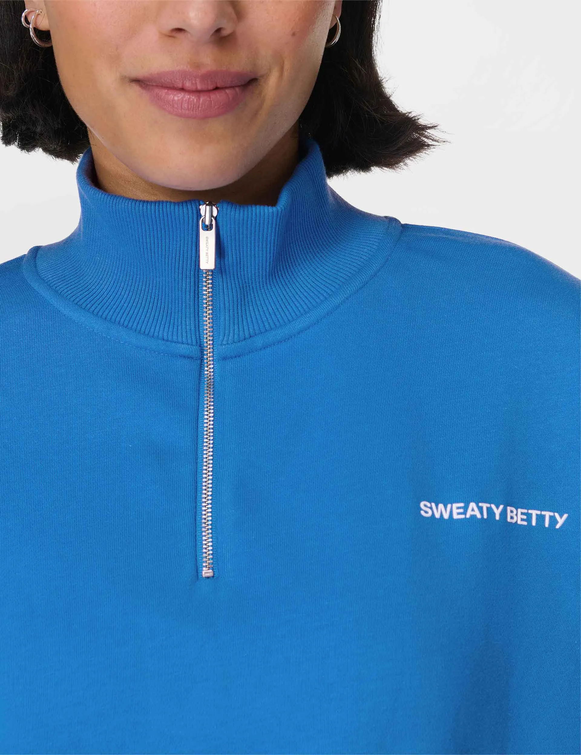 Revive Crop Half Zip - Tidal Blue