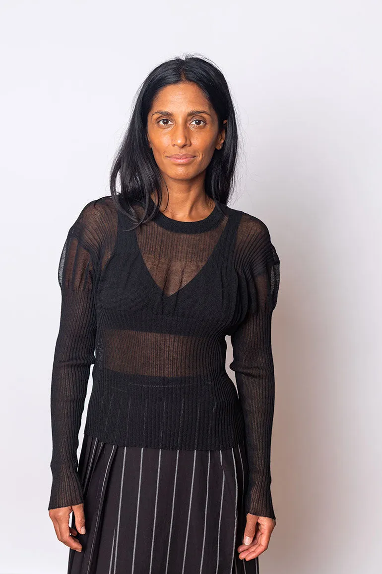 Ribbed Knit - Black