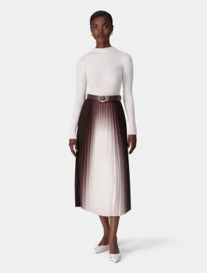 Riley Placement Ombre Pleat Midi Dress