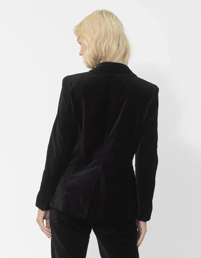 Ringmaster Velvet Blazer Black