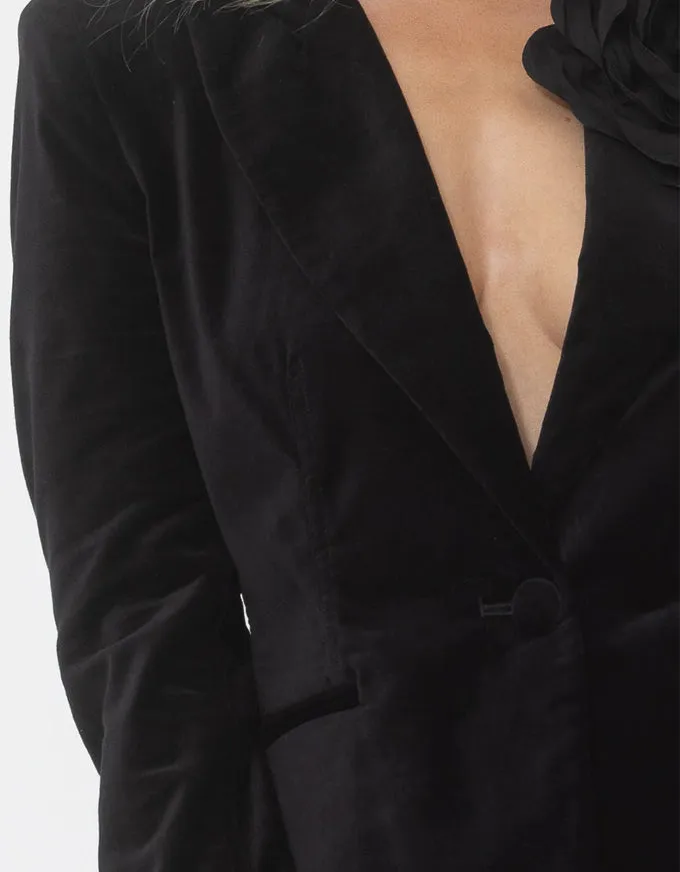 Ringmaster Velvet Blazer Black