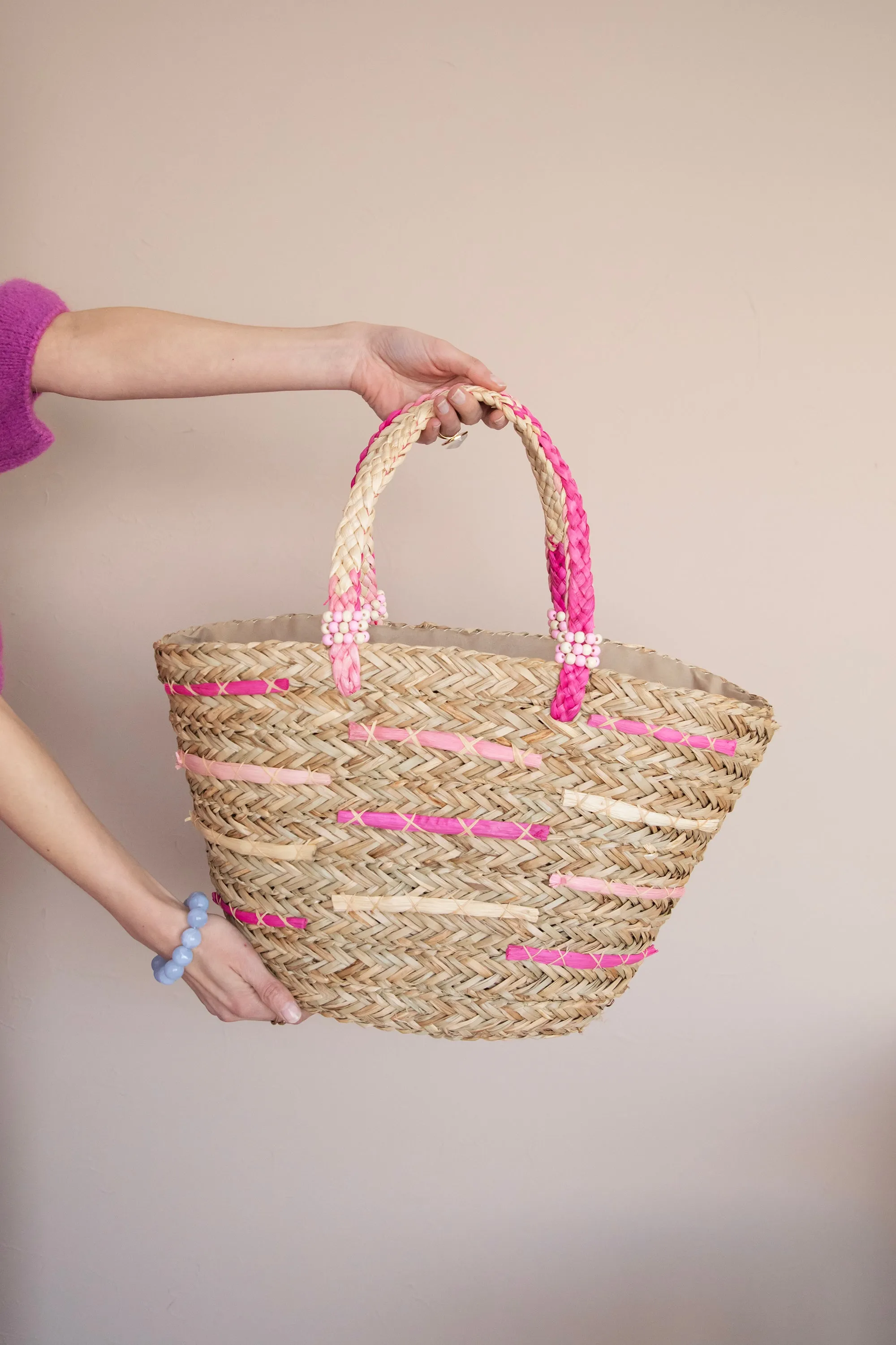 Rio Rotan Sand/Pink - Handtas