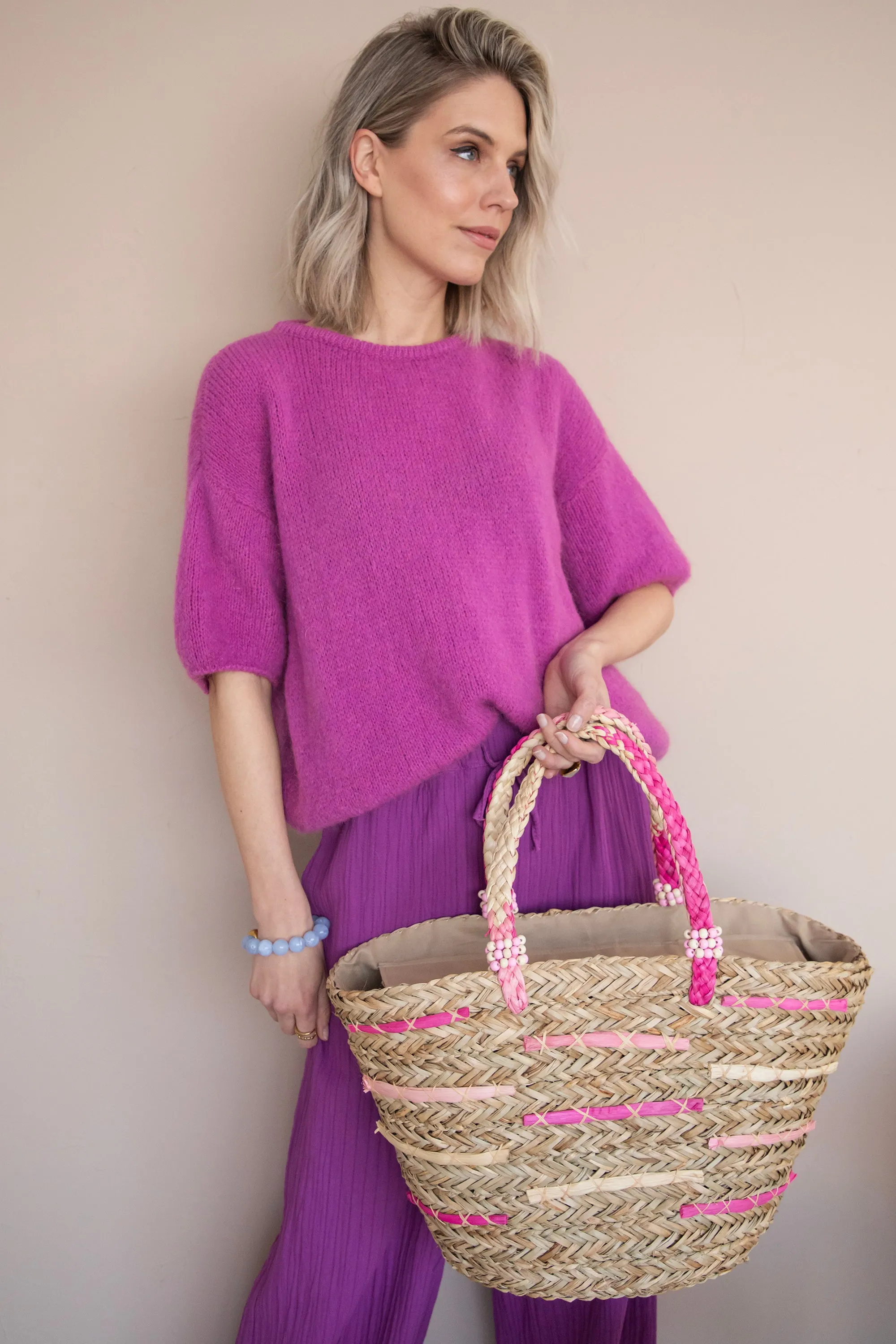 Rio Rotan Sand/Pink - Handtas