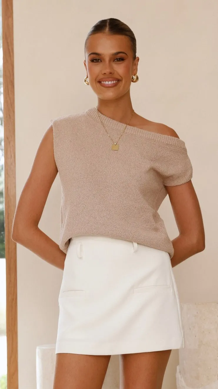 Robin Off Shoulder Top - Mocha
