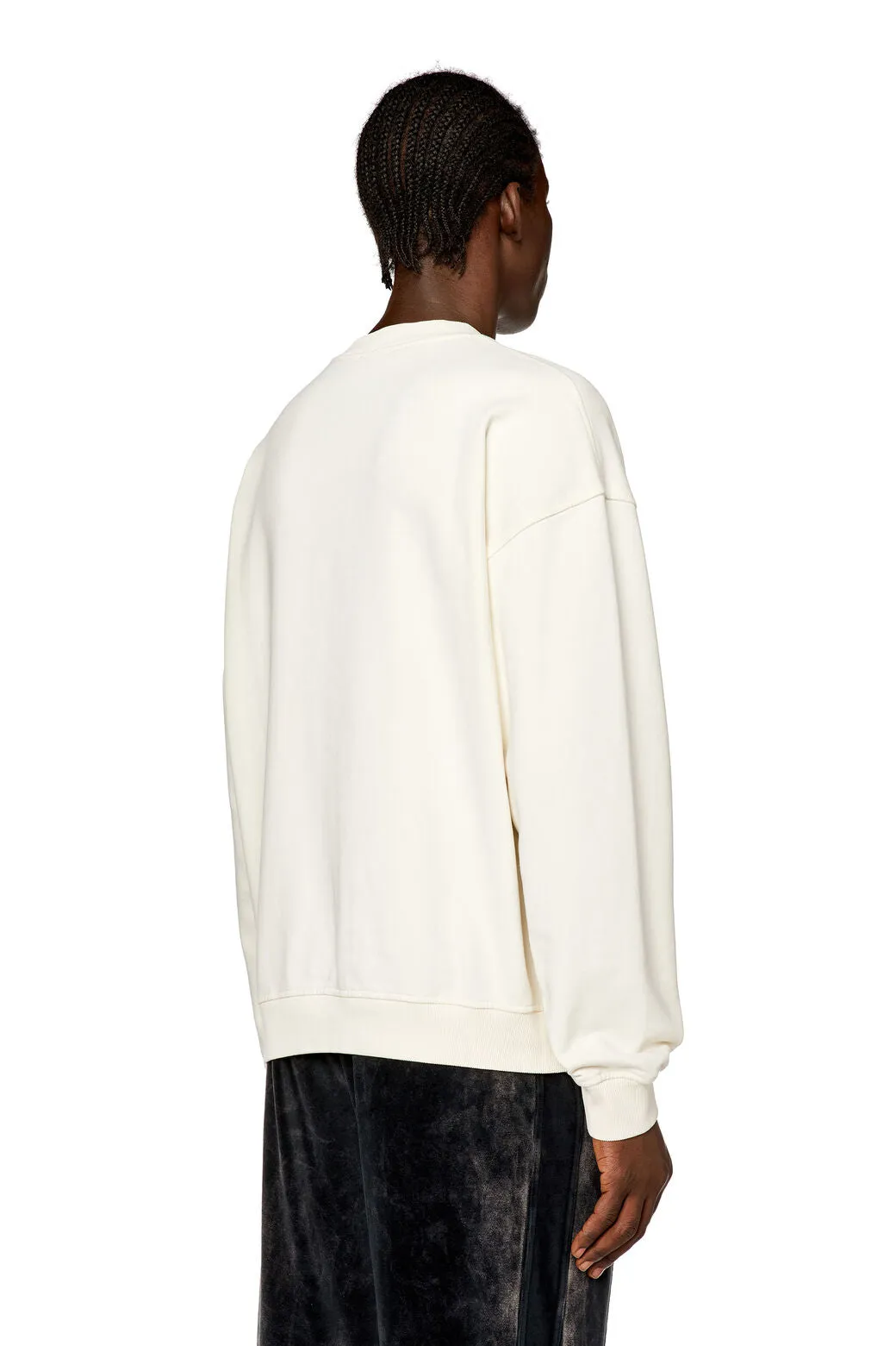 S-Boxt-N5 Sweatshirt with distressed flocked logo Off White/Blue