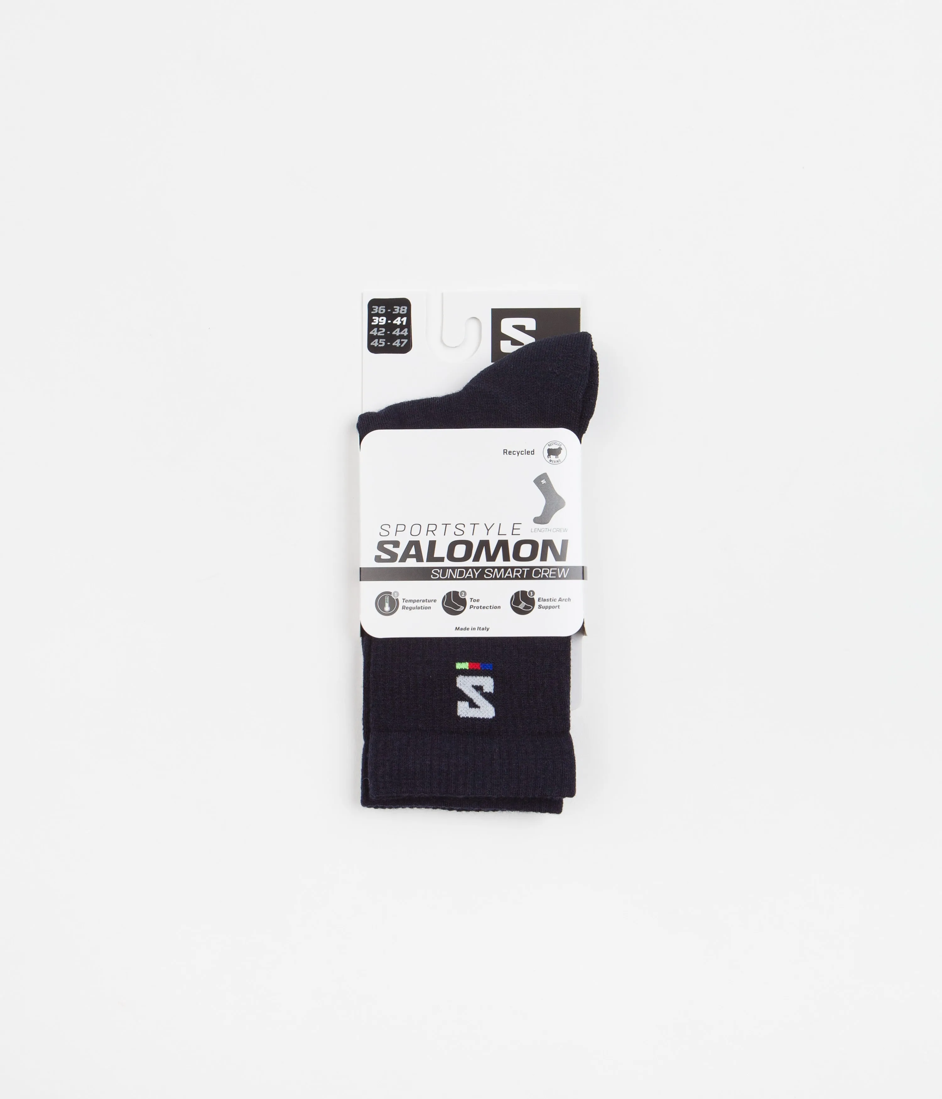 Salomon Sunday Smart Crew Socks - Dark Sapphire / White