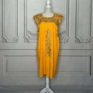 San Antonino Mexican Sleeveless Dress - Gold