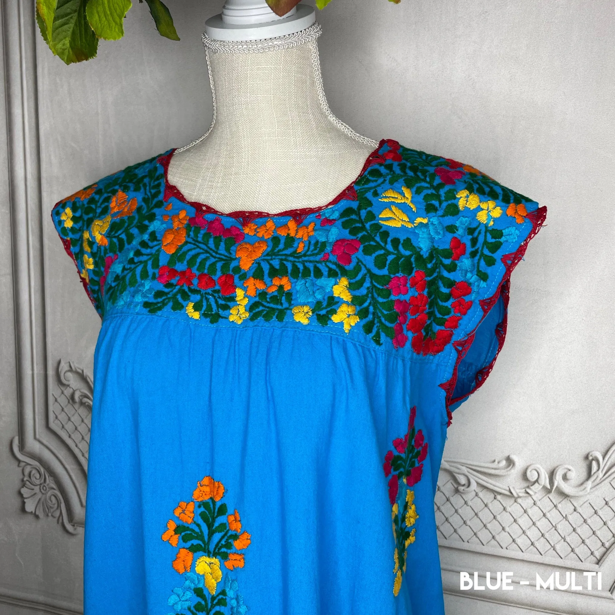 San Antonino Mexican Sleeveless Dress in Manta - Multi