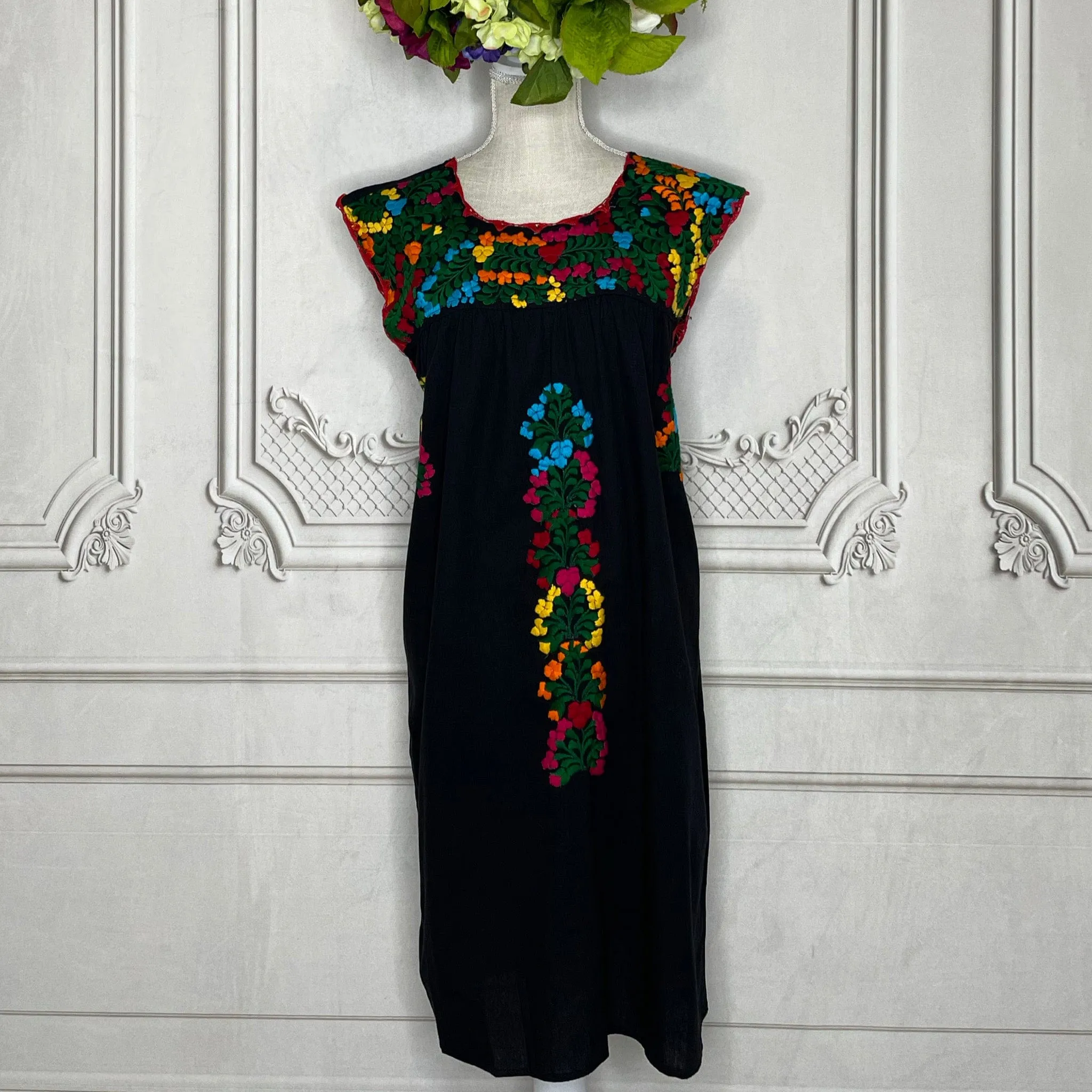 San Antonino Mexican Sleeveless Dress in Manta - Multi