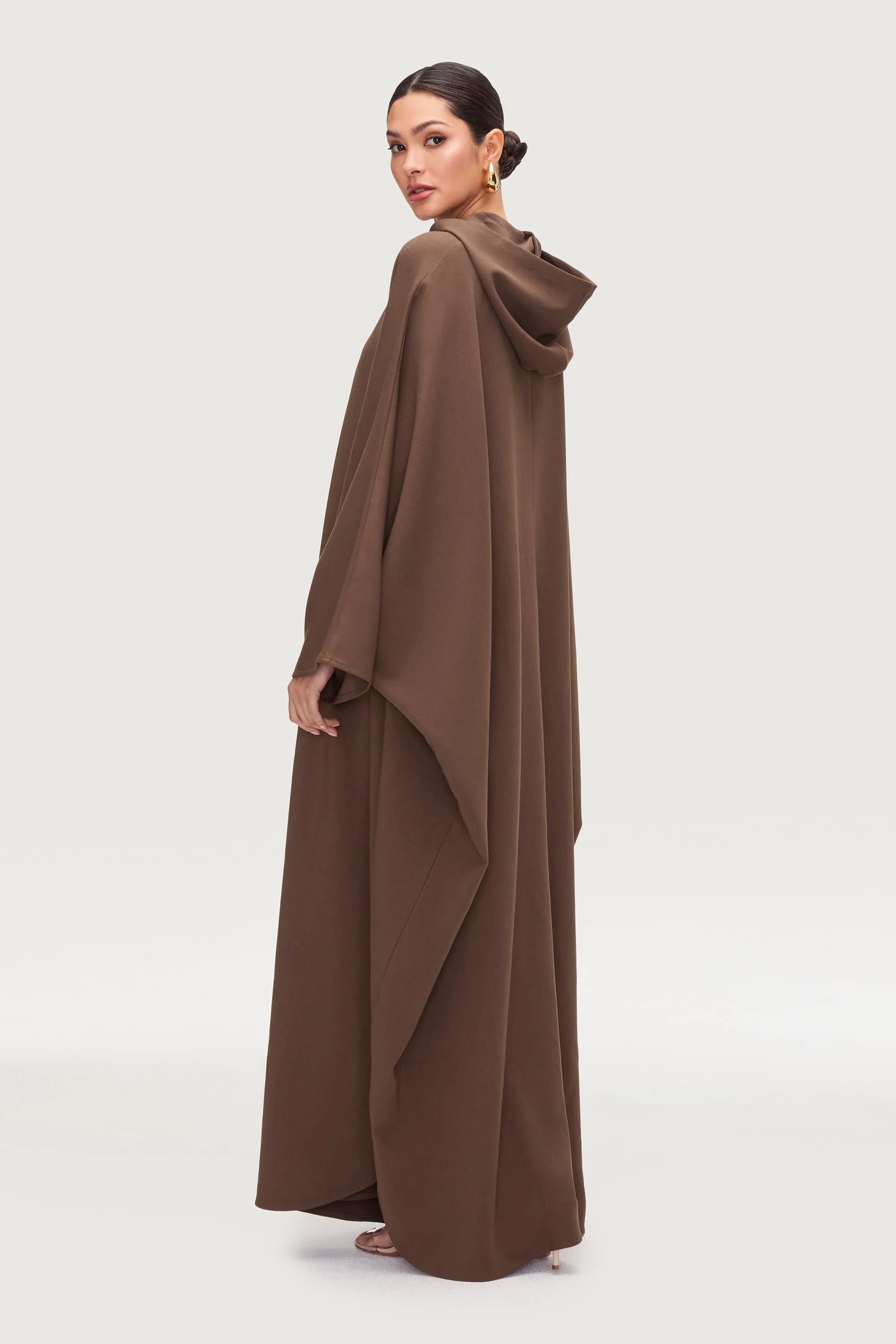 Saria Hooded Zip Front Kaftan Dress - Desert Palm