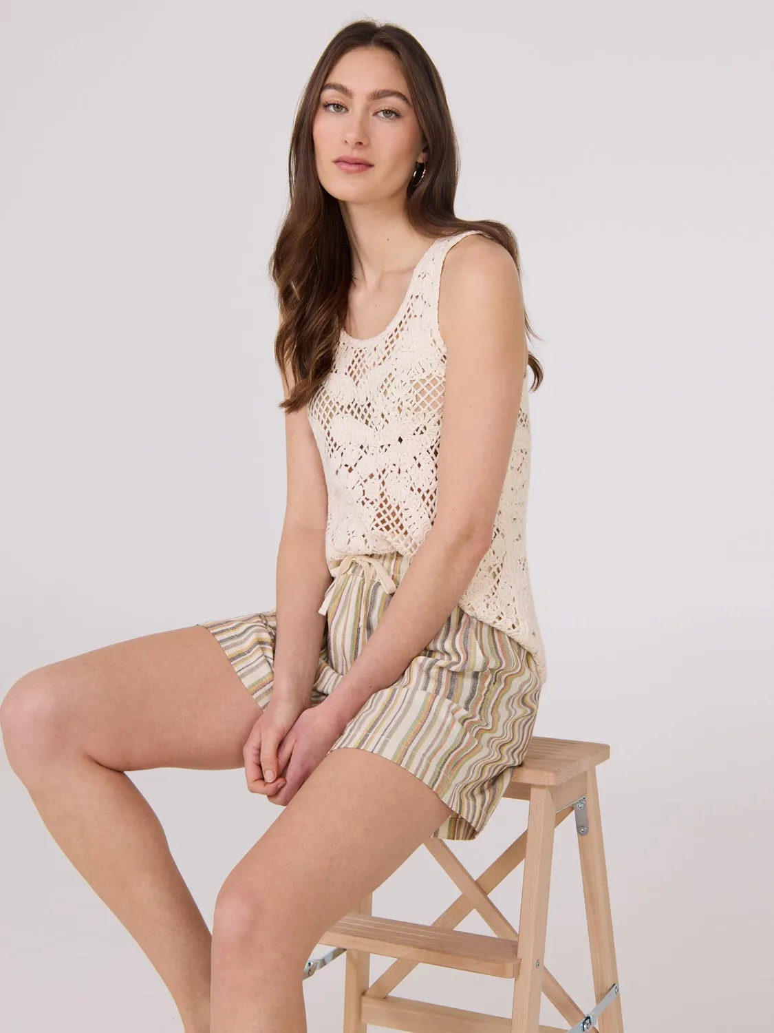 Scoop Neck Crochet Tank Top