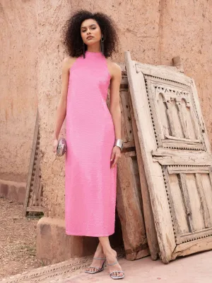Sequin Halter Midi Dress
