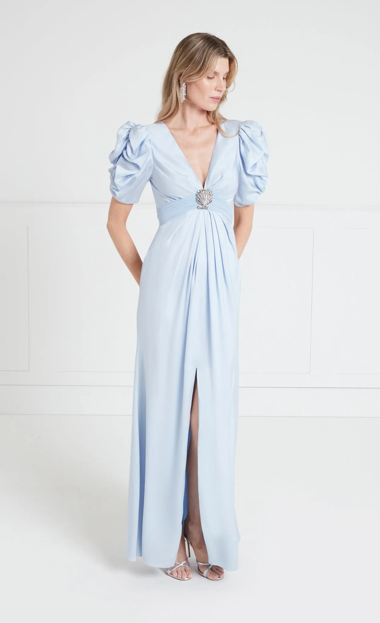 Sofia Sleeved Dress - Powder Blue