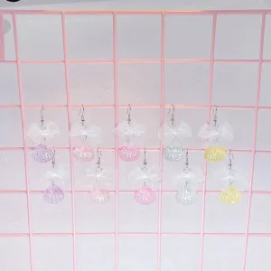 Sparkly Seashell Earrings (5 Colors)