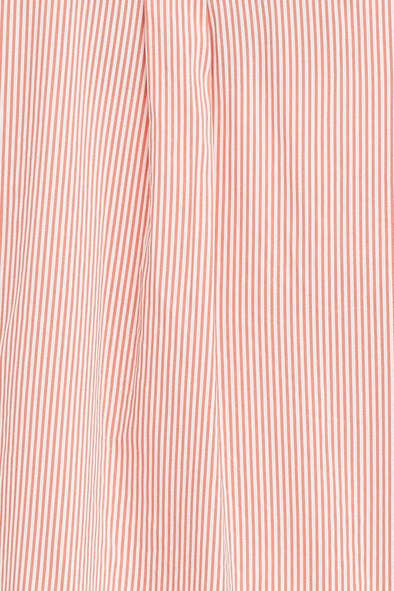 Stripe Oversized Shirts Long Sleeve Collared