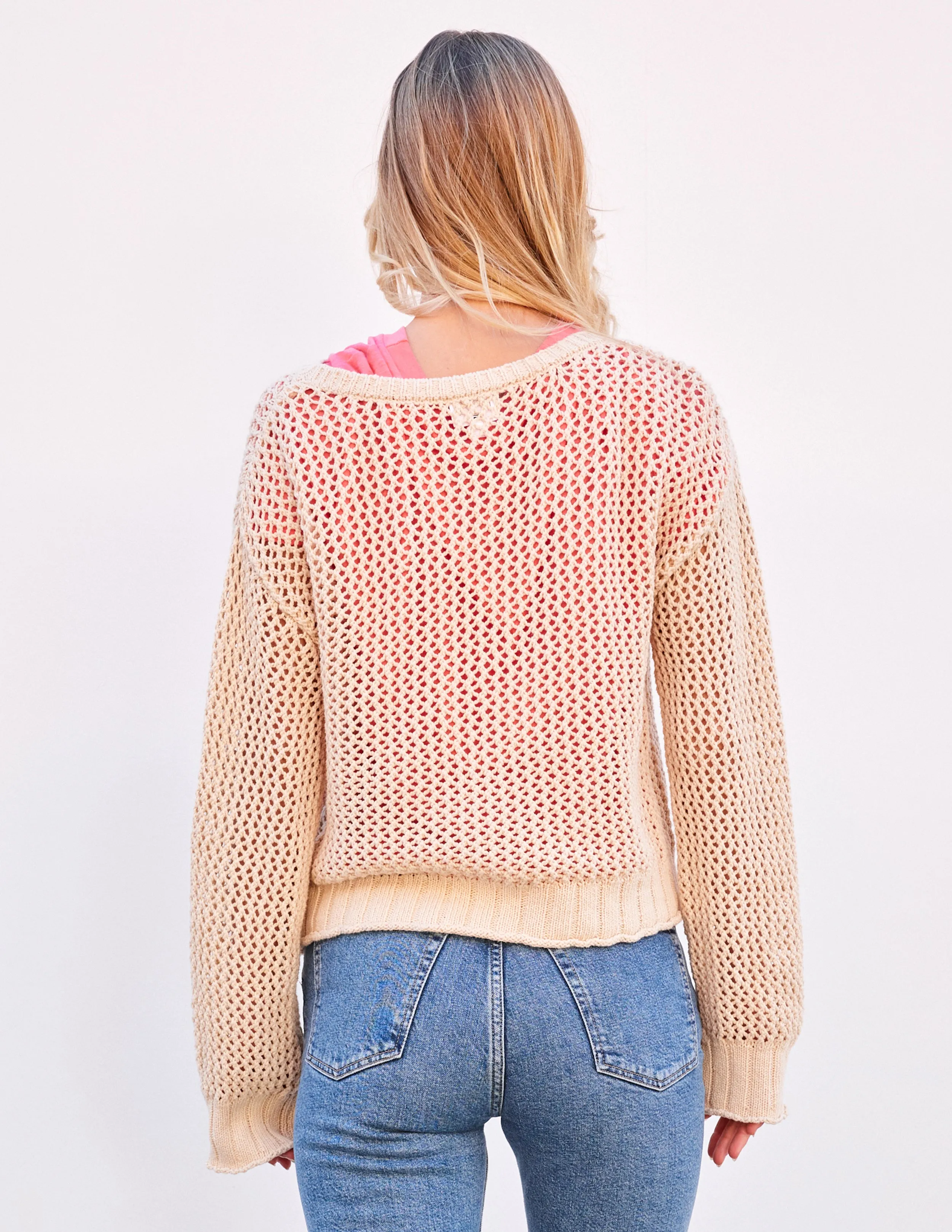 Sundry Crew Neck Sweater in Tan
