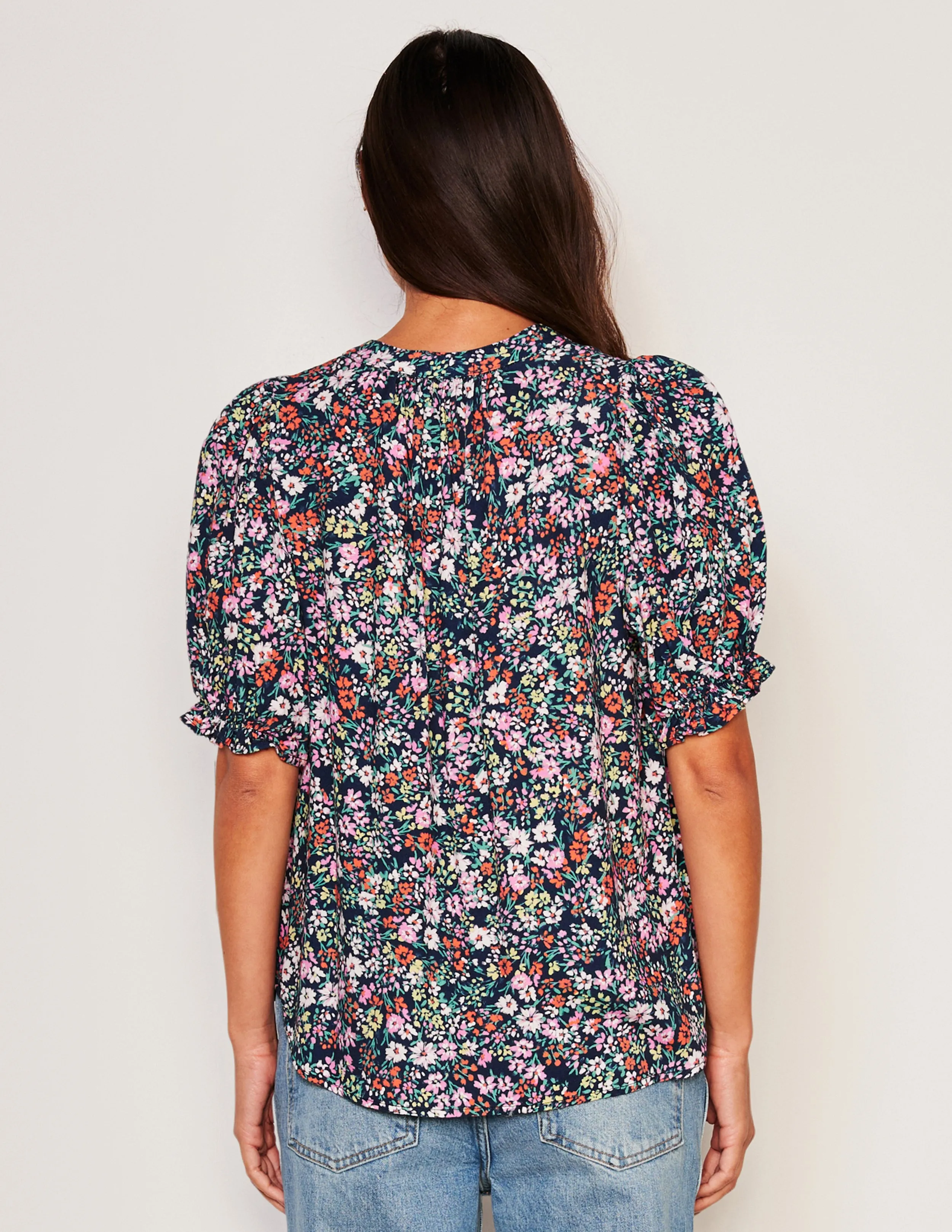 Sundry Femme Henley Shirt in Deep Navy