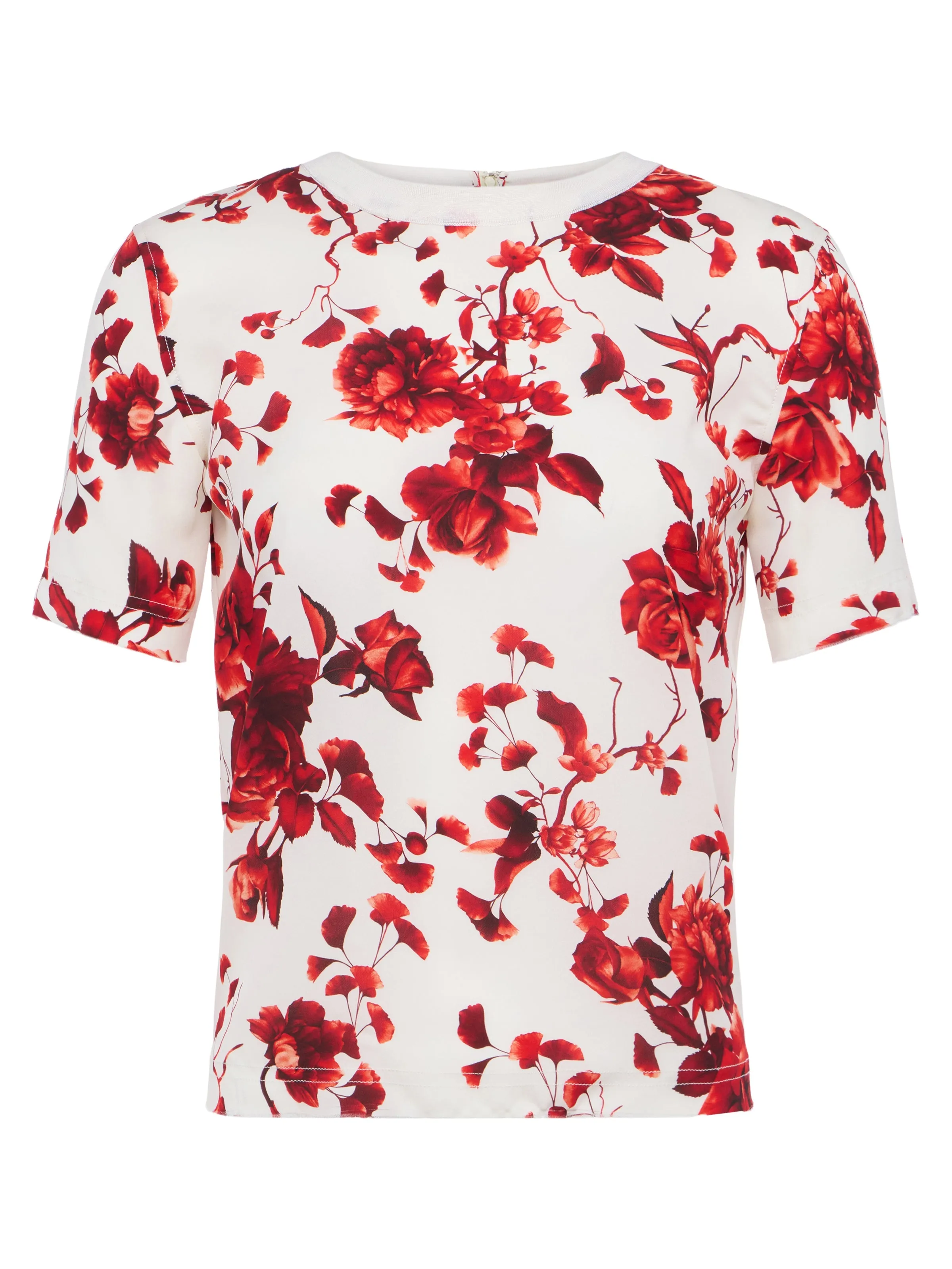 Suzette Silk Raw-Hem Tee