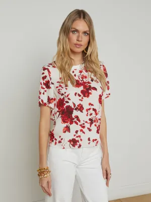 Suzette Silk Raw-Hem Tee