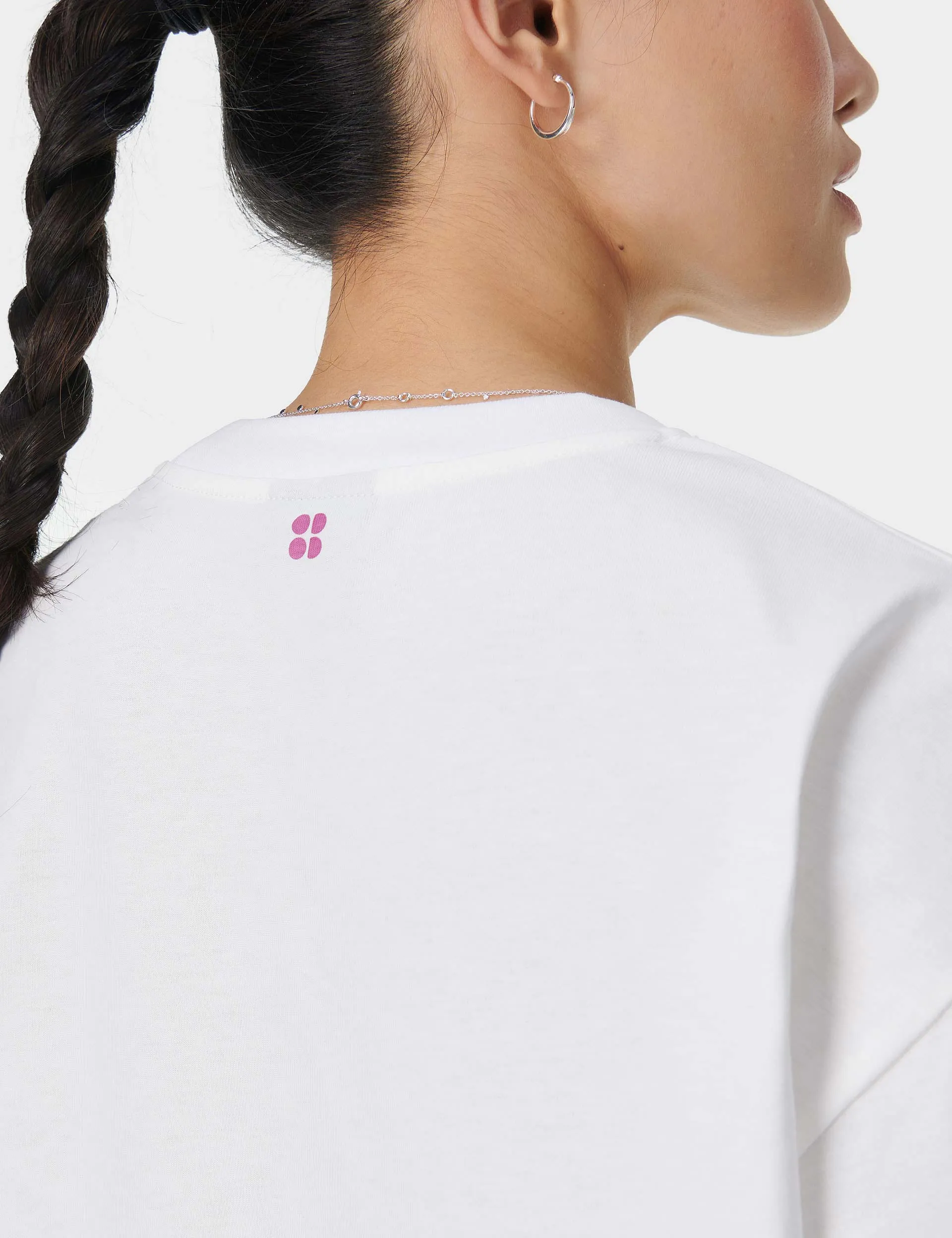 Sweaty Betty Logo Long Sleeve T-Shirt - Lily White
