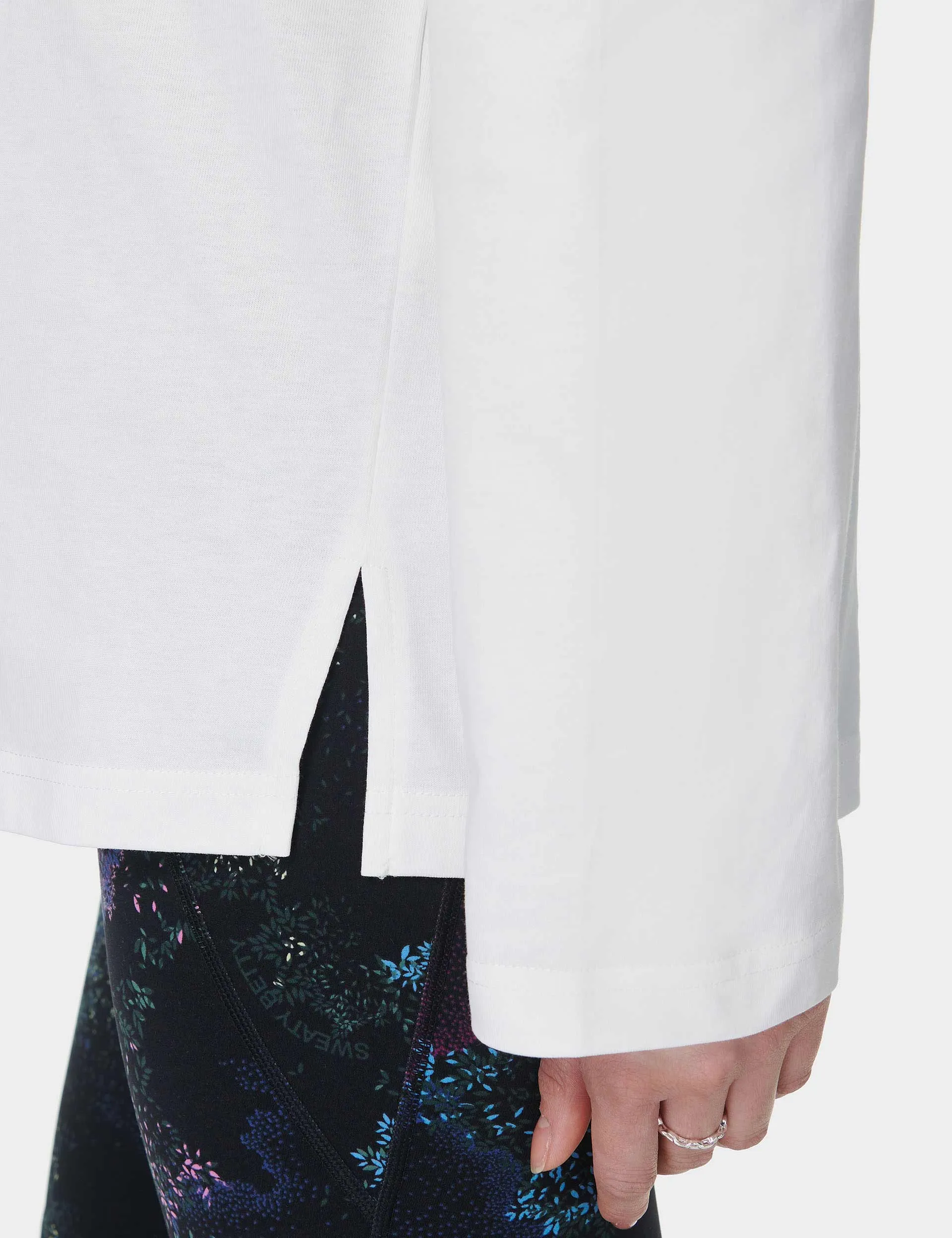 Sweaty Betty Logo Long Sleeve T-Shirt - Lily White