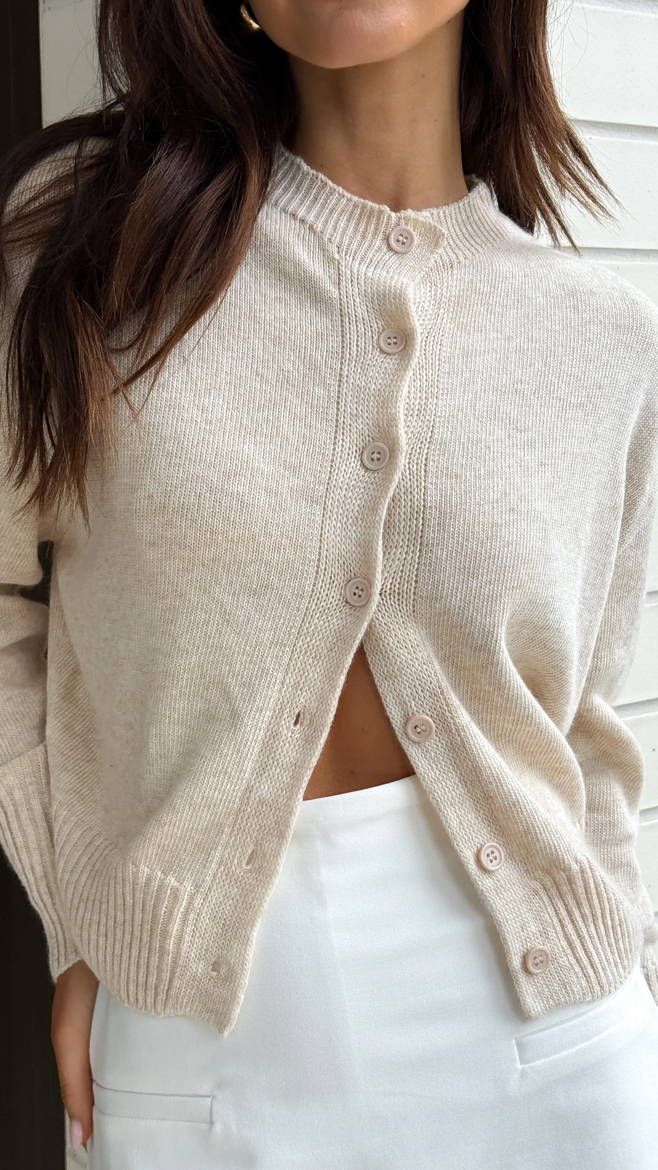 Tavia Knit Cardigan - Natural