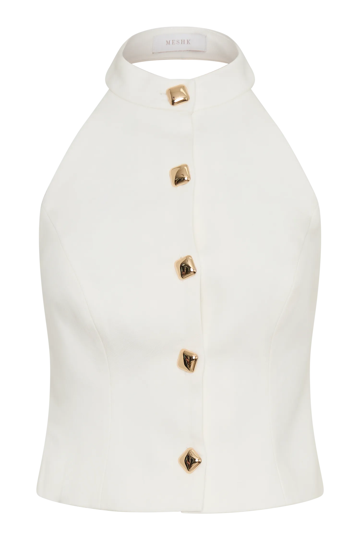 Tiara Halter Neck Suiting Top - White
