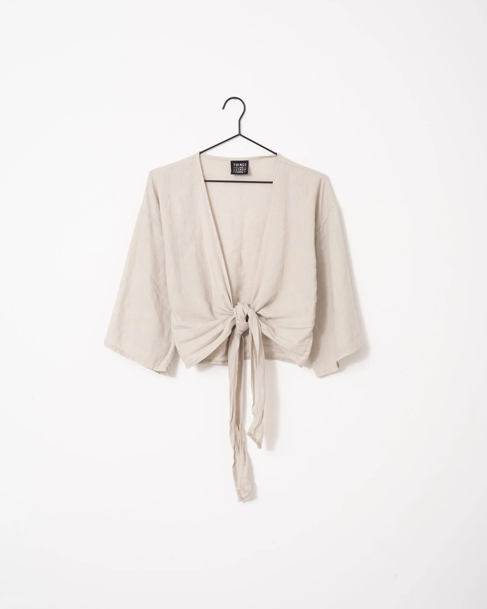 TILTIL Sunny Linen Top Beige One Size