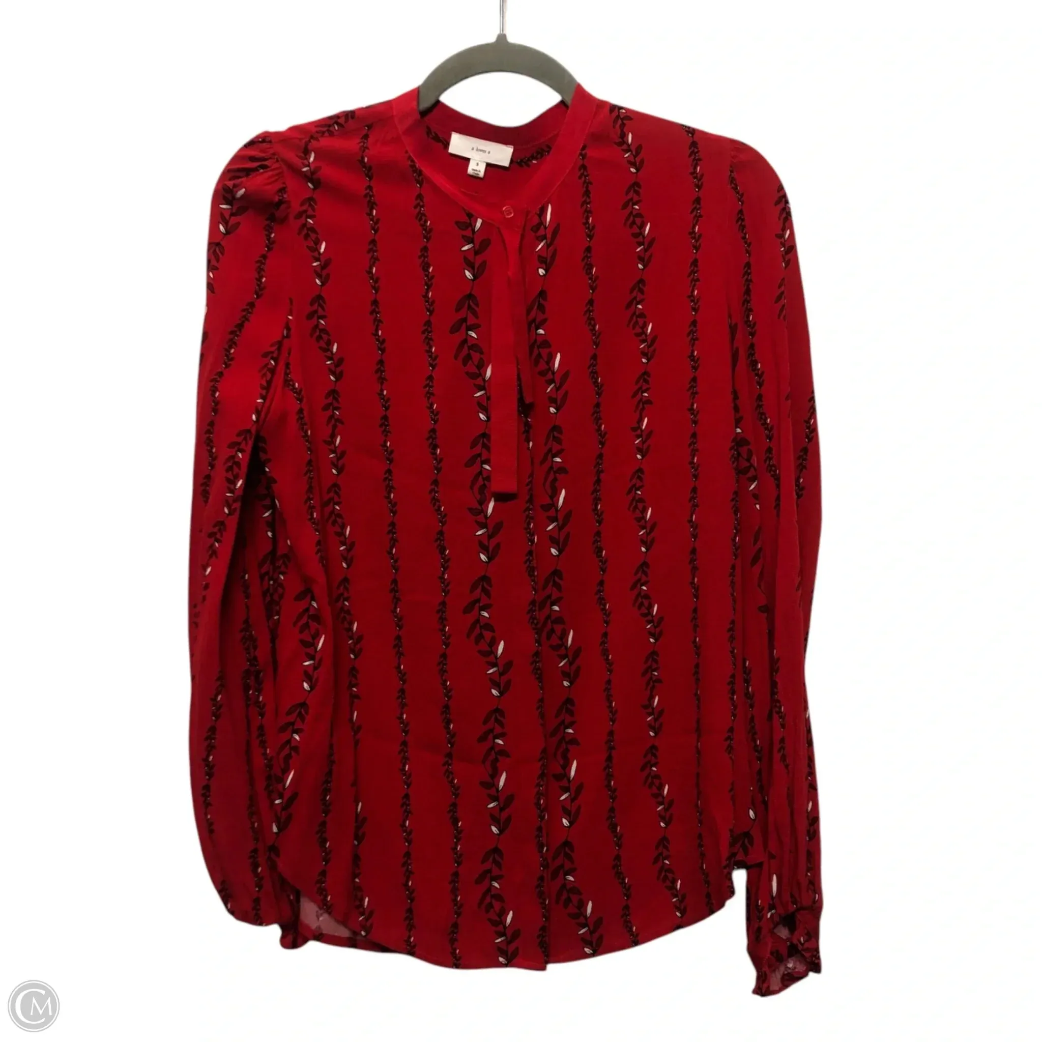 Top Long Sleeve By A Loves A In Red & White, Size: S