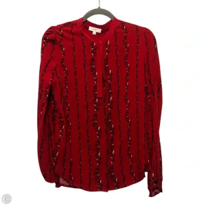 Top Long Sleeve By A Loves A In Red & White, Size: S