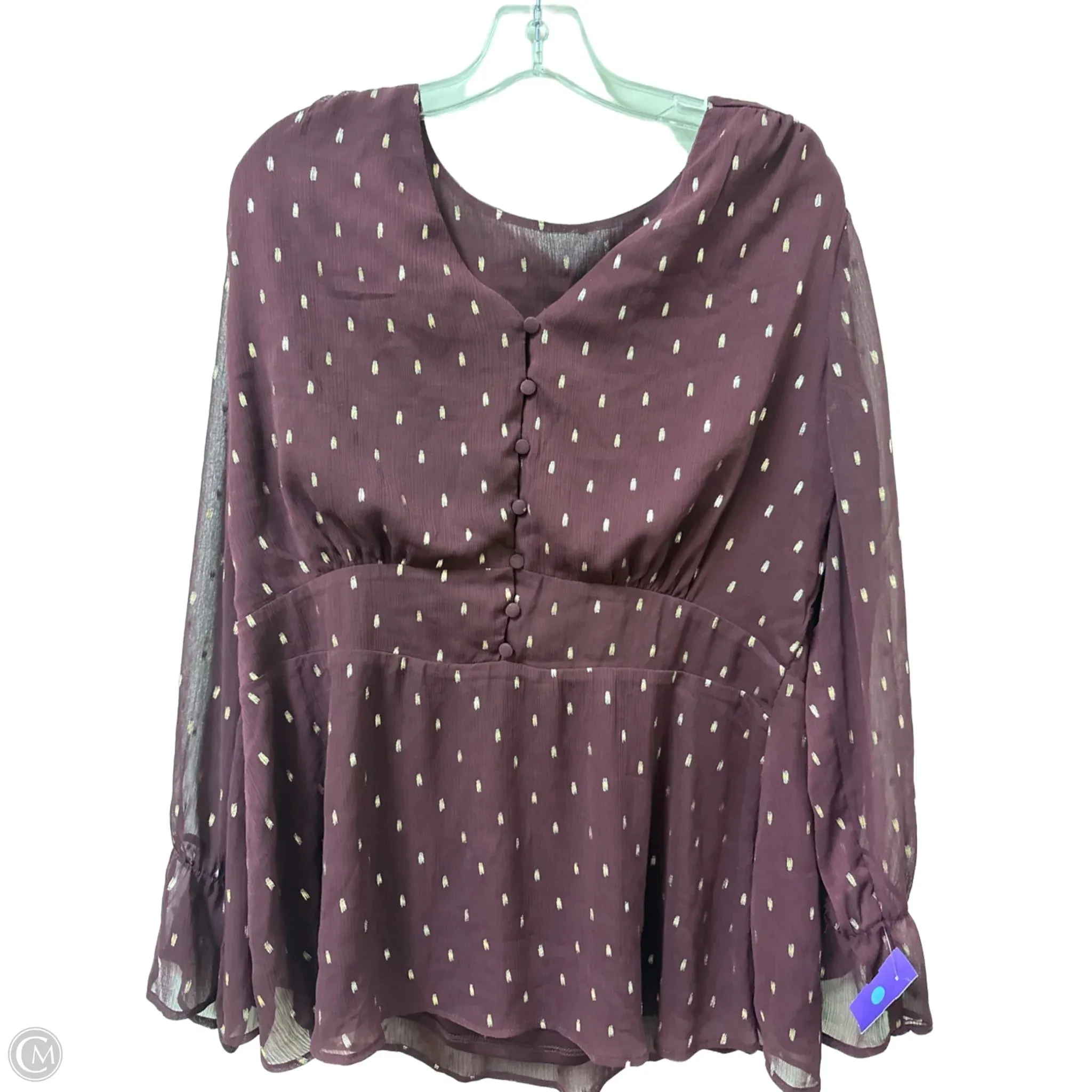 Top Long Sleeve By Lane Bryant In Purple, Size: Xl