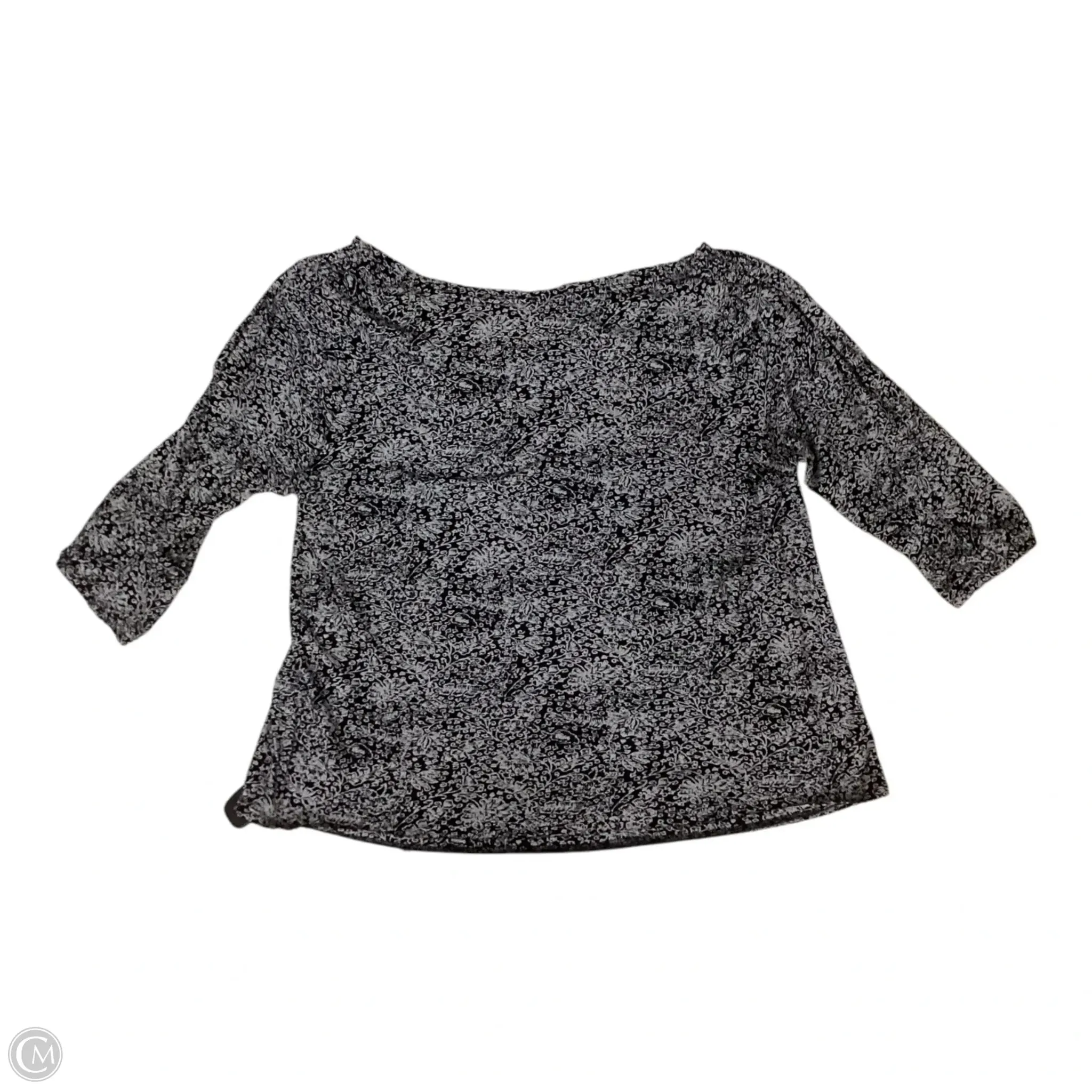 Top Long Sleeve By Lucky Brand In Black & Grey, Size: 1x
