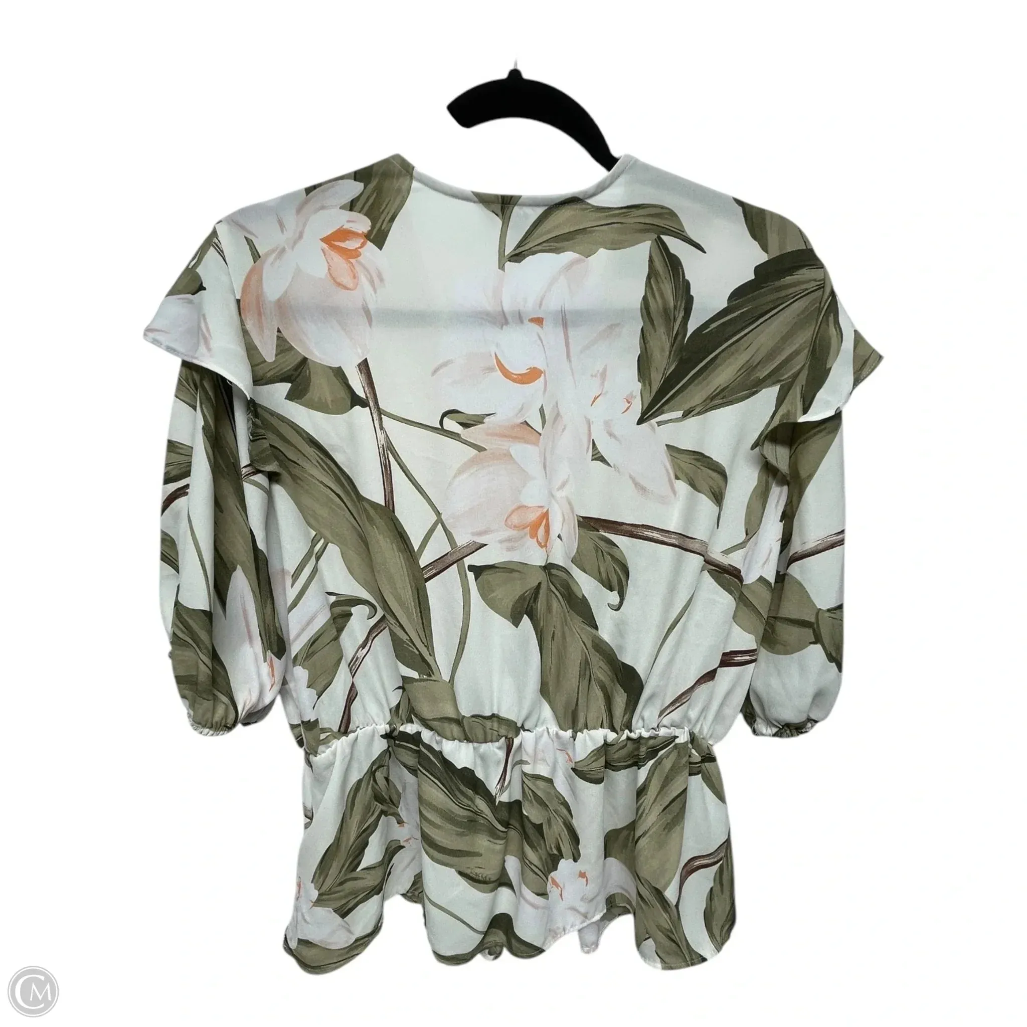 Top Short Sleeve By Express In Floral Print, Size: L