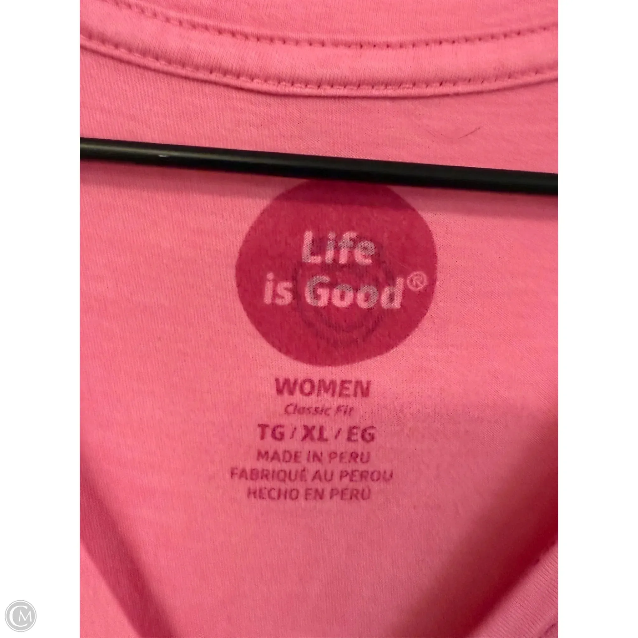 Top Short Sleeve By Life Is Good In Pink, Size: Xl
