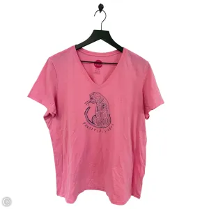 Top Short Sleeve By Life Is Good In Pink, Size: Xl