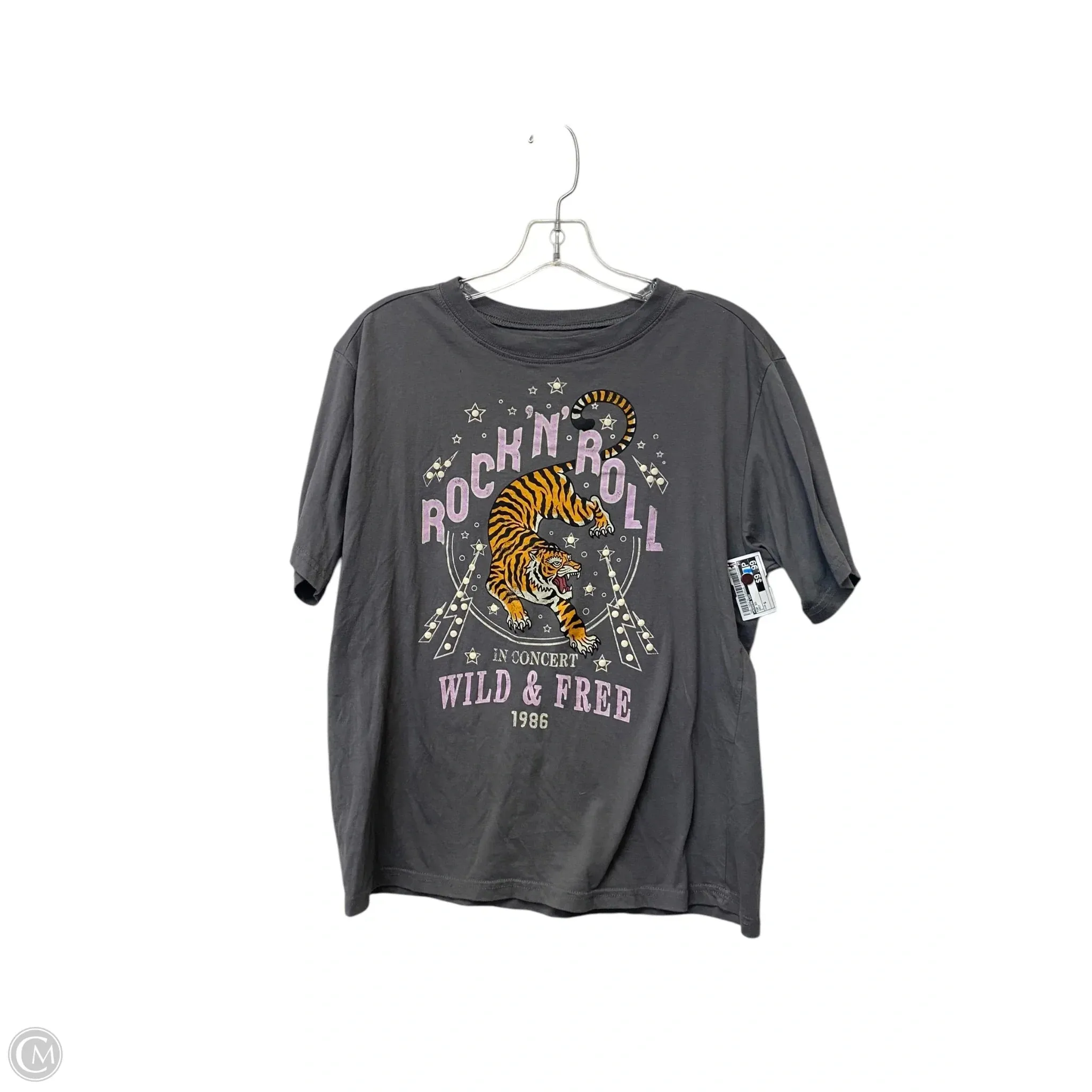 Top Short Sleeve By Modern Lux In Grey, Size: S