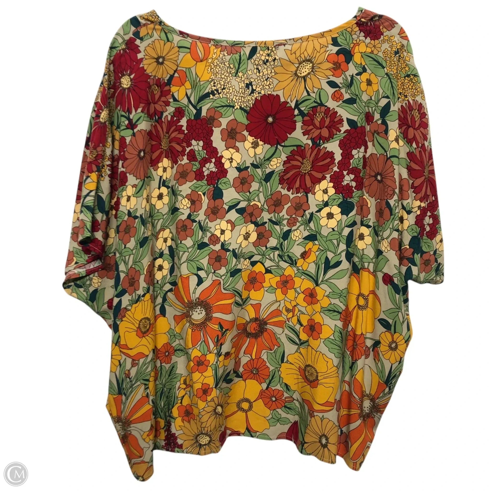 Top Short Sleeve By Natural Life In Floral Print, Size: M