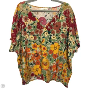 Top Short Sleeve By Natural Life In Floral Print, Size: M