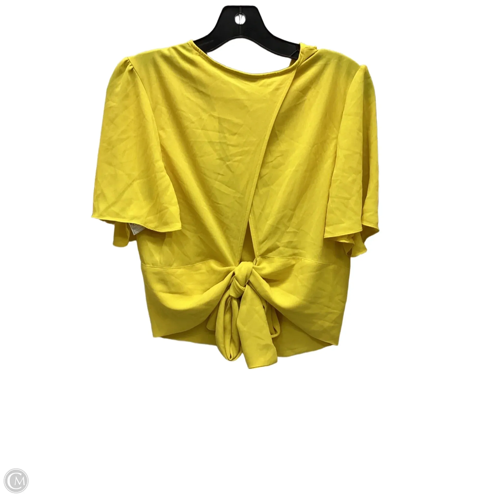 Top Short Sleeve By New York And Co In Yellow, Size: L