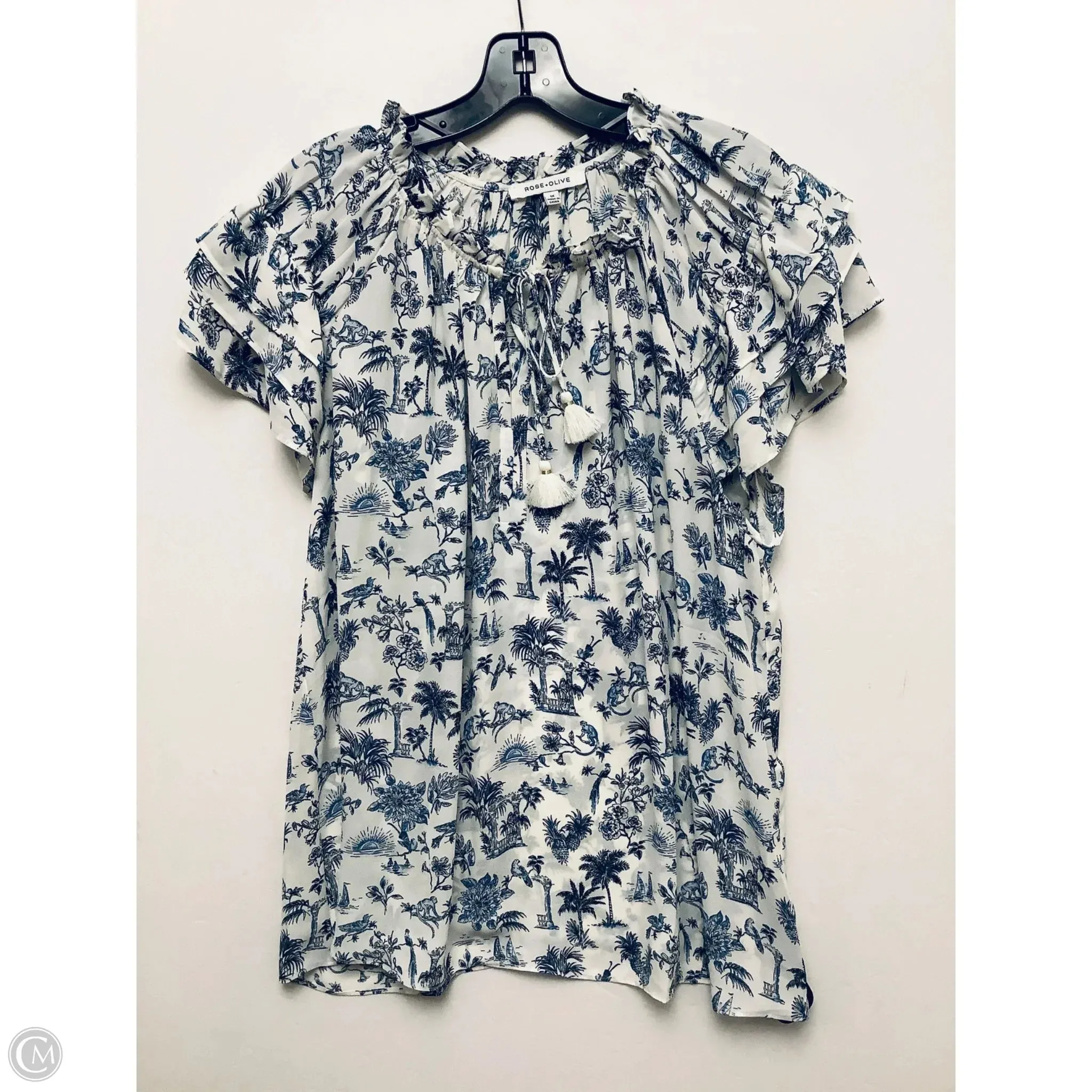 Top Short Sleeve By Rose And Olive In Floral Print, Size: 1x