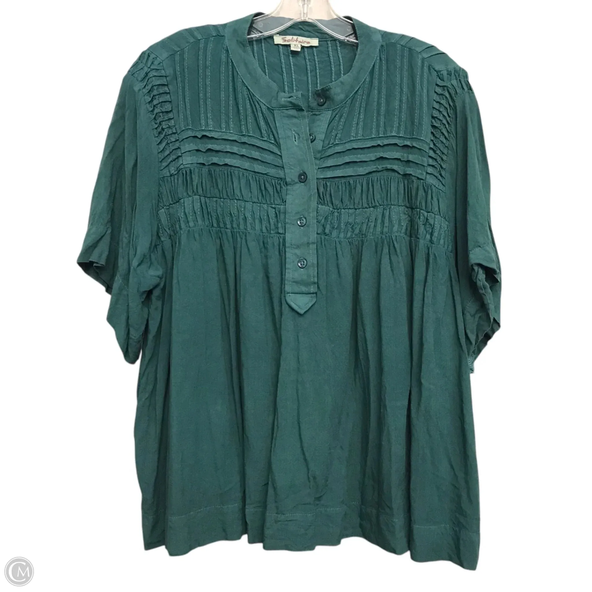 Top Short Sleeve By Solitaire In Green, Size: Xl