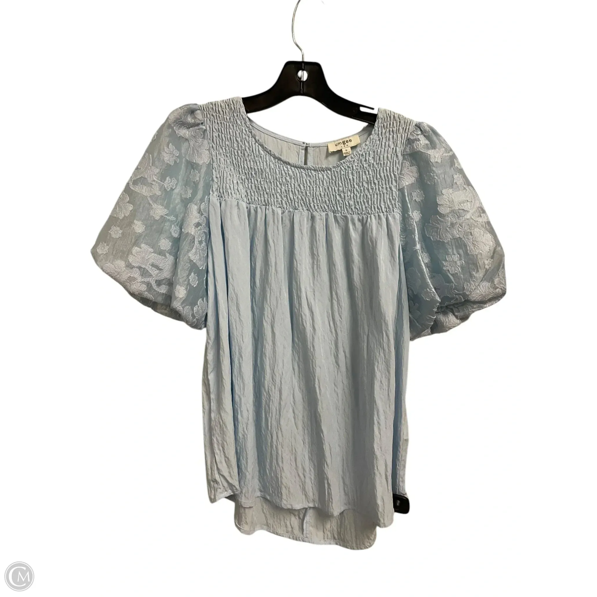 Top Short Sleeve By Umgee In Blue, Size: S